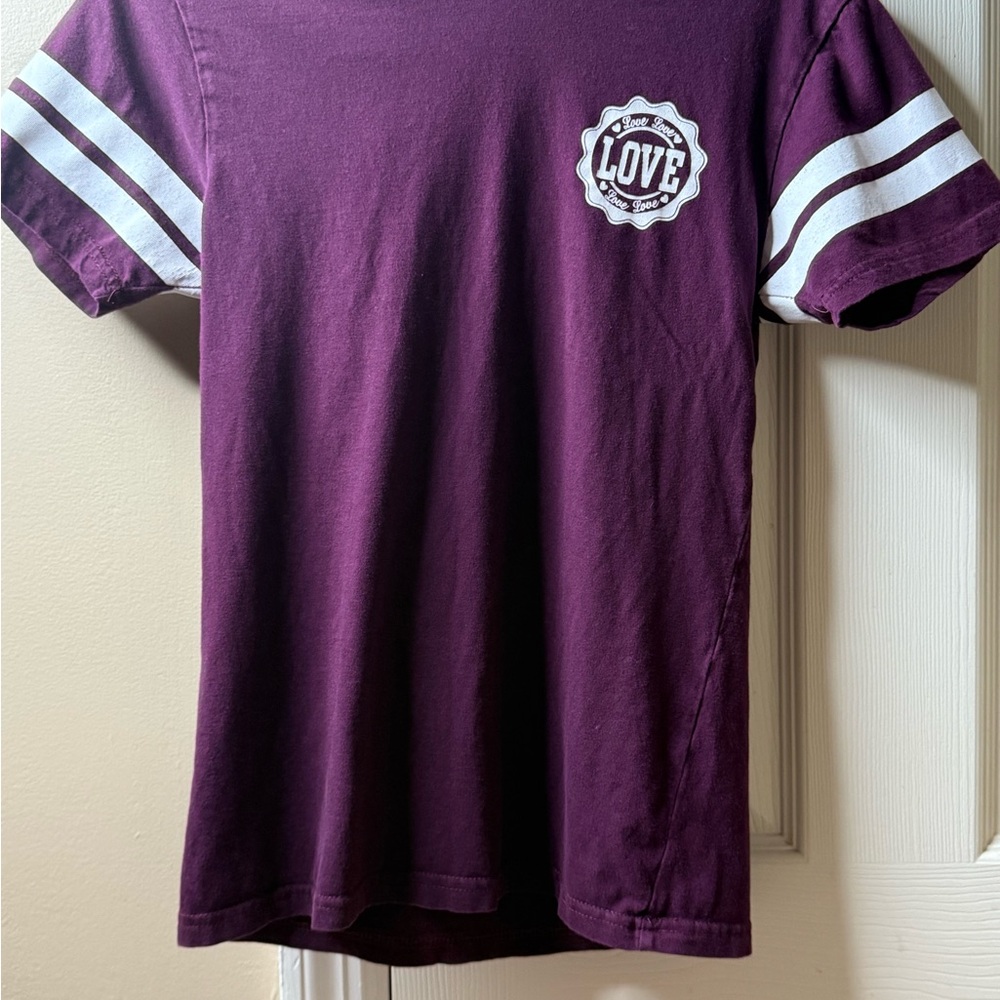 On Fire Maroon Tee with hood and White Accents